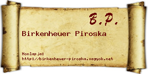 Birkenheuer Piroska névjegykártya